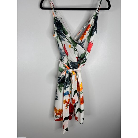 Alice + Olivia Greenwich Garden Dress Susana Floral Burnout Faux-Wrap Size 6 - Picture 6 of 10